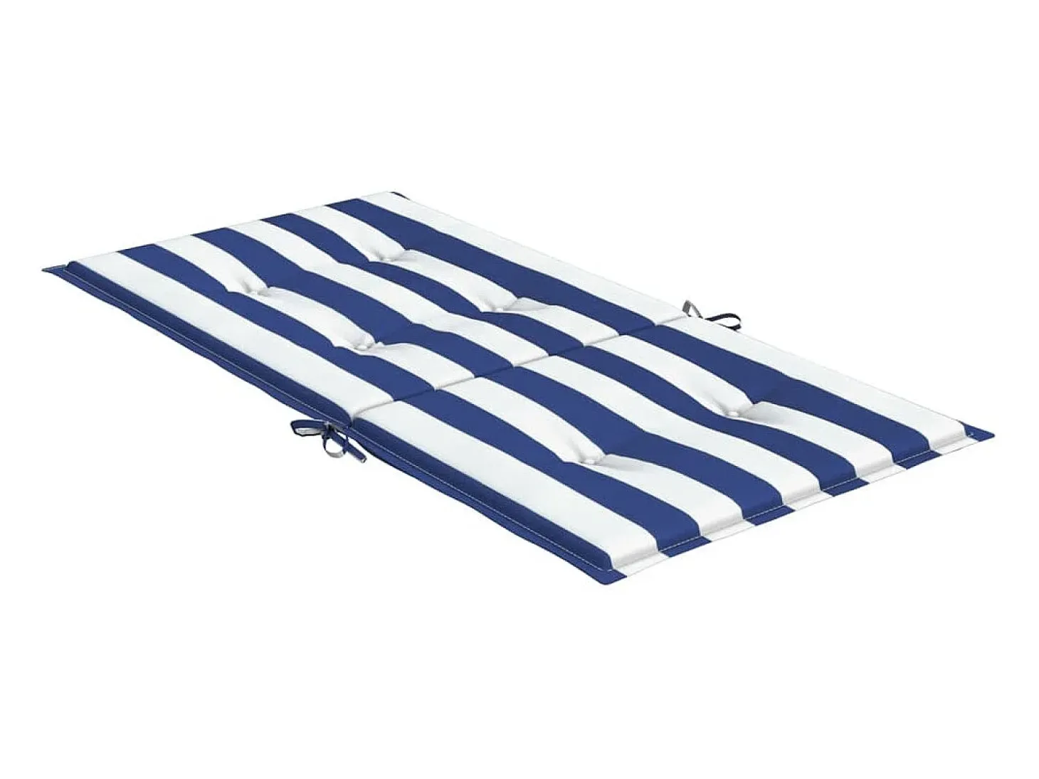 Cojines silla de respaldo bajo 2 unidades tela a rayas azul y blanco