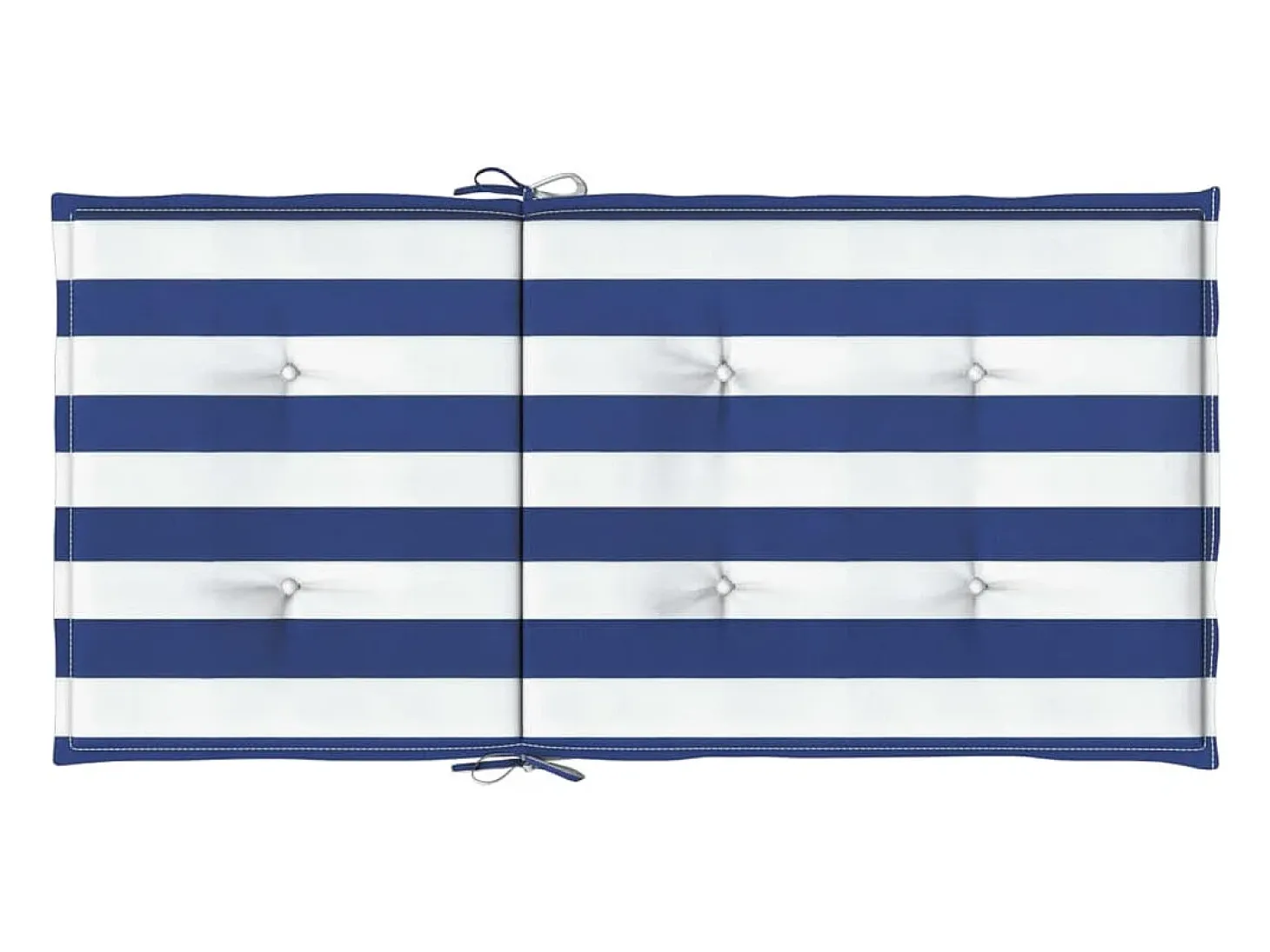Cojines silla de respaldo bajo 2 unidades tela a rayas azul y blanco
