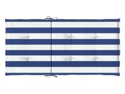 Cojines silla de respaldo bajo 4 unidades tela a rayas azul y blanco