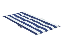 Cojines silla de respaldo bajo 6 unidades tela a rayas azul y blanco