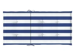 Cojines silla de respaldo bajo 6 unidades tela a rayas azul y blanco