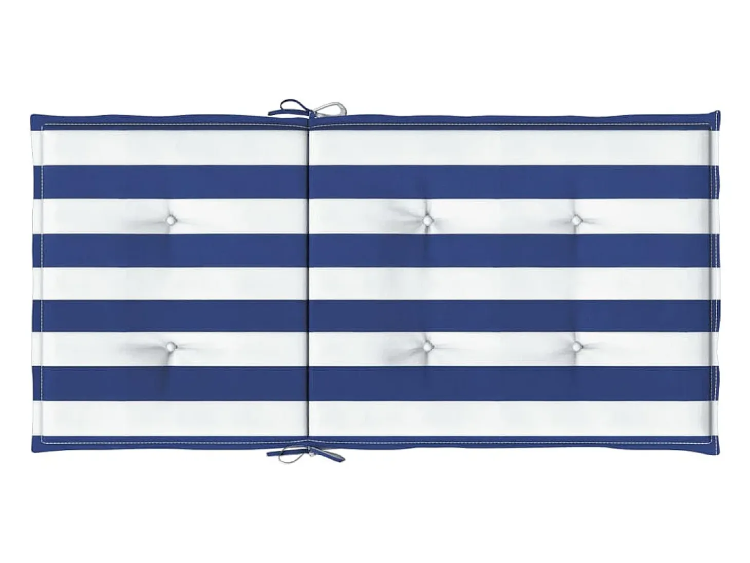 Cojines silla de respaldo bajo 6 unidades tela a rayas azul y blanco