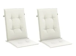 Cojines silla respaldo alto 2 unidades tela crema melange 120x50x4cm