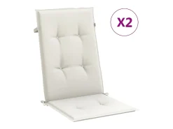 Cojines silla respaldo alto 2 unidades tela crema melange 120x50x4cm
