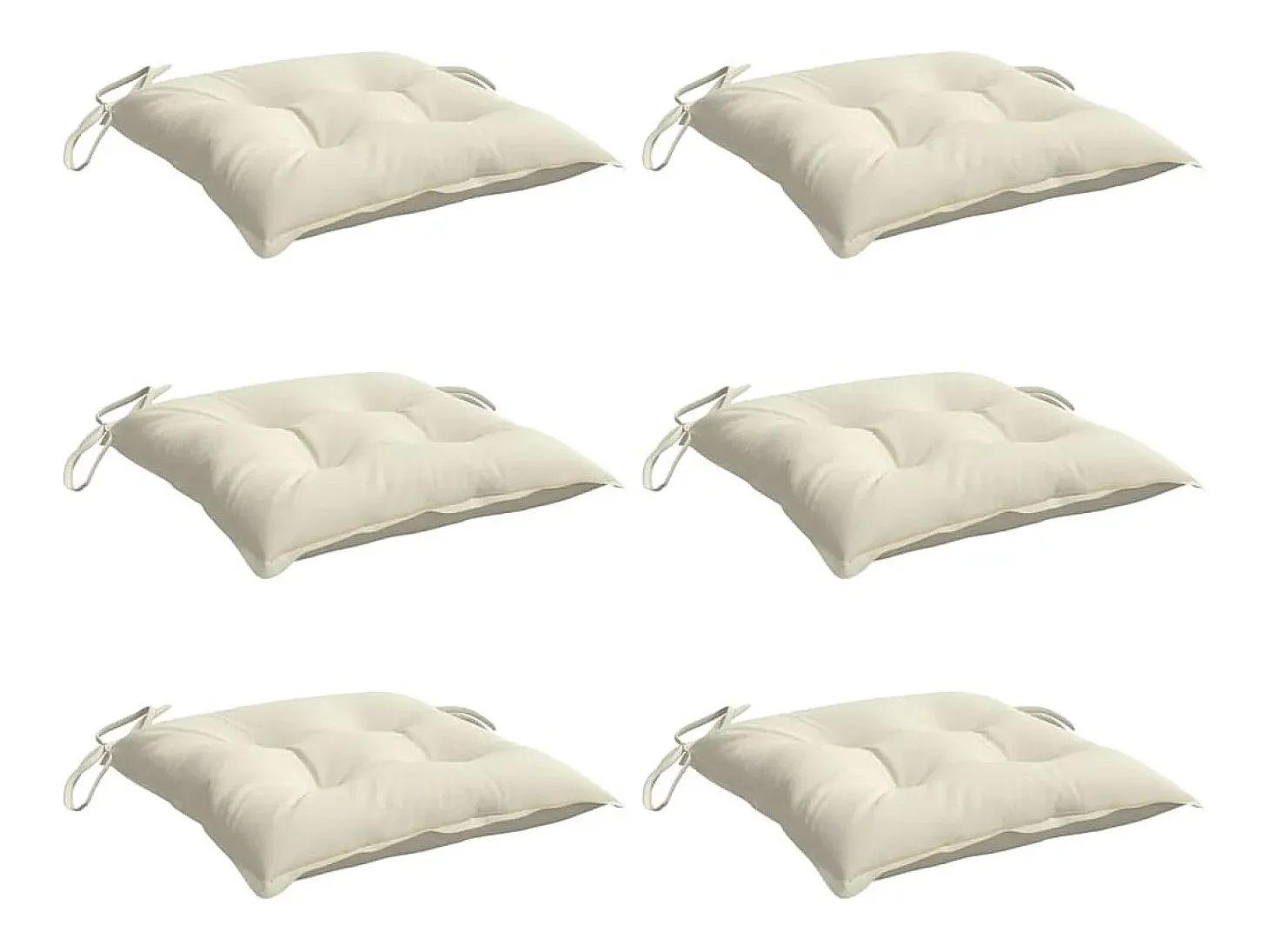 Cojines sillas de jardín 6 unidades tela Oxford crema 50x50x7 cm