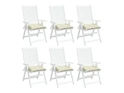 Cojines sillas de jardín 6 unidades tela Oxford crema 50x50x7 cm