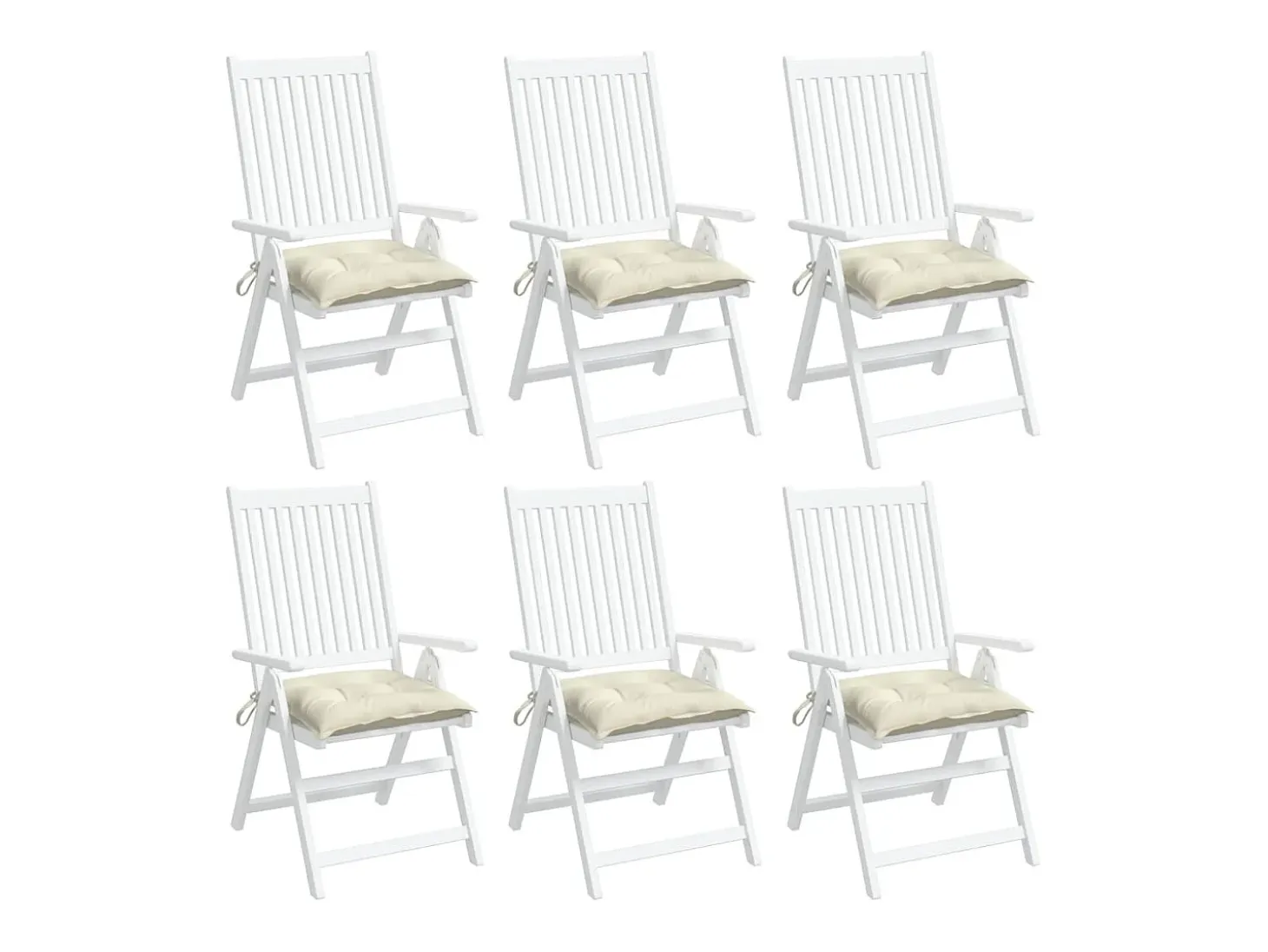 Cojines sillas de jardín 6 unidades tela Oxford crema 50x50x7 cm