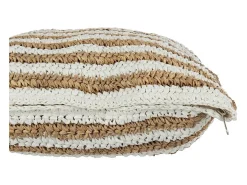 Cojín a rayas de tela blanca 45x45x15 cm
