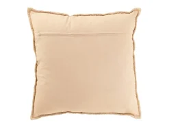 Cojín cuadrado de rayas en algodón beige 45x45x12 cm