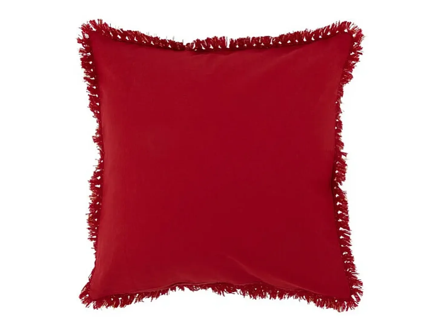 Cojín cuadrado de tela roja 45 x 45 x 3,75 cm
