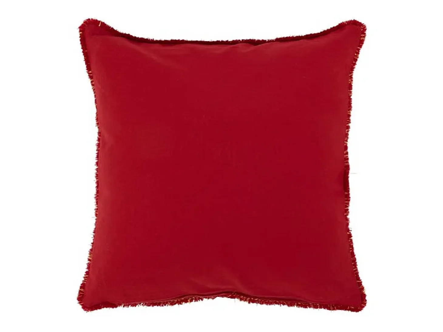 Cojín cuadrado de tela roja 45 x 45 x 3,75 cm