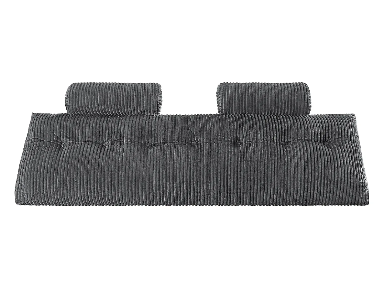 Cojín de Lectura SucceBuy, con 2 Bolsillos Laterales y 2 Reposacabezas, Almohada de Franela Lavable, Soporte Lumbar para Leer, Descansar, Gris