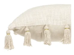 Cojín de poliéster beige 50x50x18cm