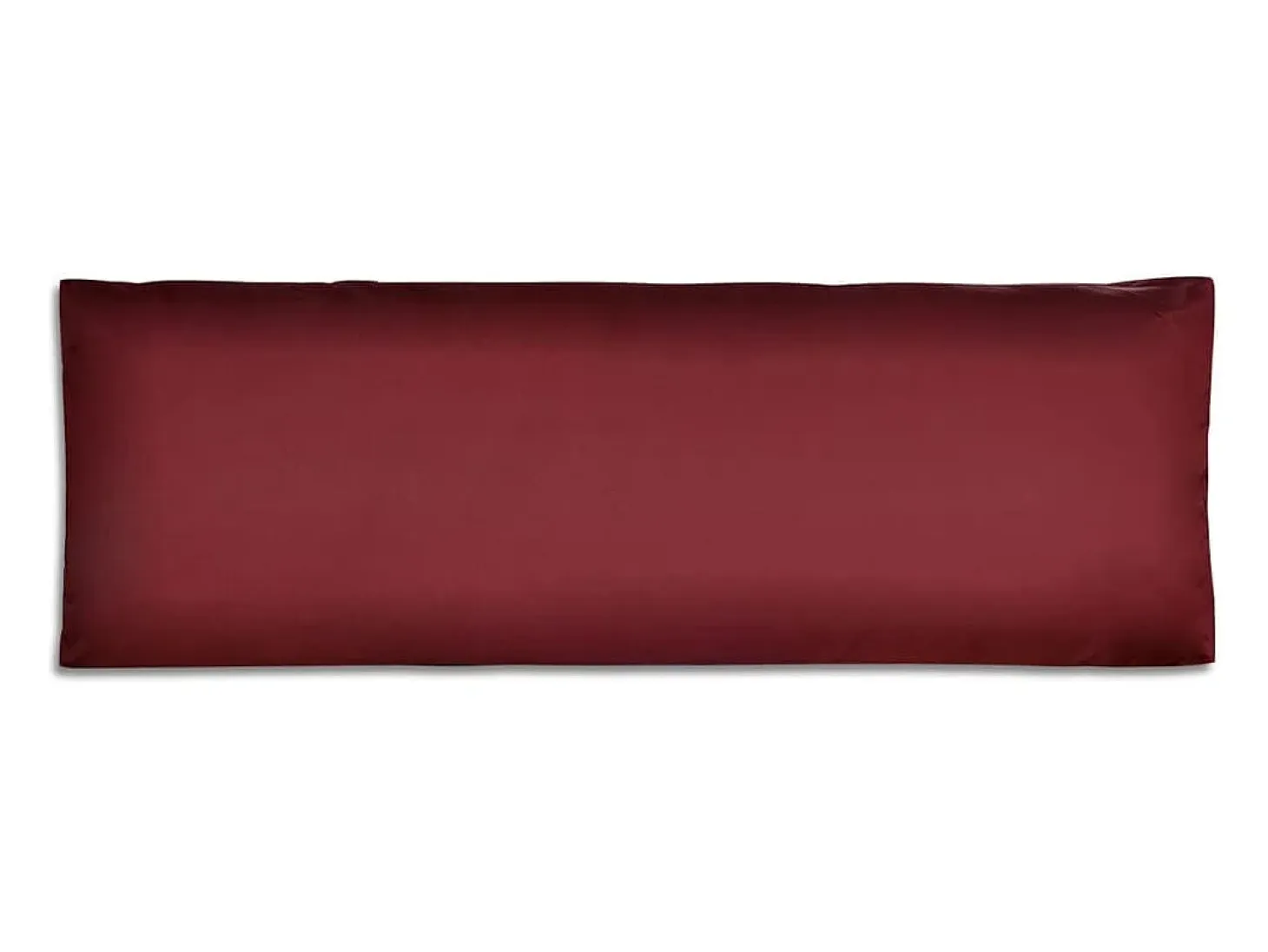 Cojín de respaldo tapizado rojo vino tinto 120x40x10 cm
