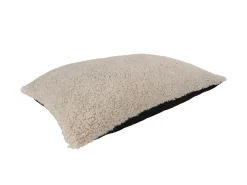 Cojín de tono rectangular en poliéster rizado de color marrón gris 45 x 60 cm