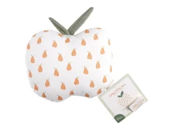 Cojín manzana algodón blanco 23x25cm