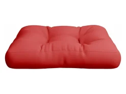 Cojín para palets de tela rojo 58x58x10 cm