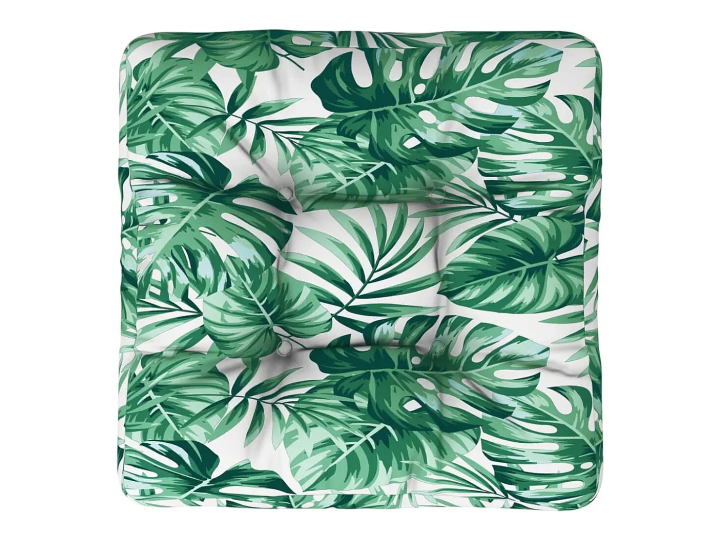Cojín para palés tela estampado de hojas 58x58x10 cm