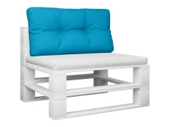 Cojín para sofá de palets de tela azul claro 70x40x12 cm