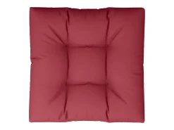 Cojín para sofá de palets de tela rojo tinto 80x80x12 cm