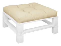 Cojín para sofá de palets de tela beige 80x80x12 cm