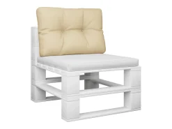 Cojín para sofá de palets de tela beige 60x40x12 cm