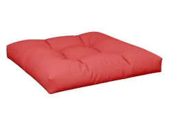 Cojín para sofá de palets de tela rojo 70x70x12 cm