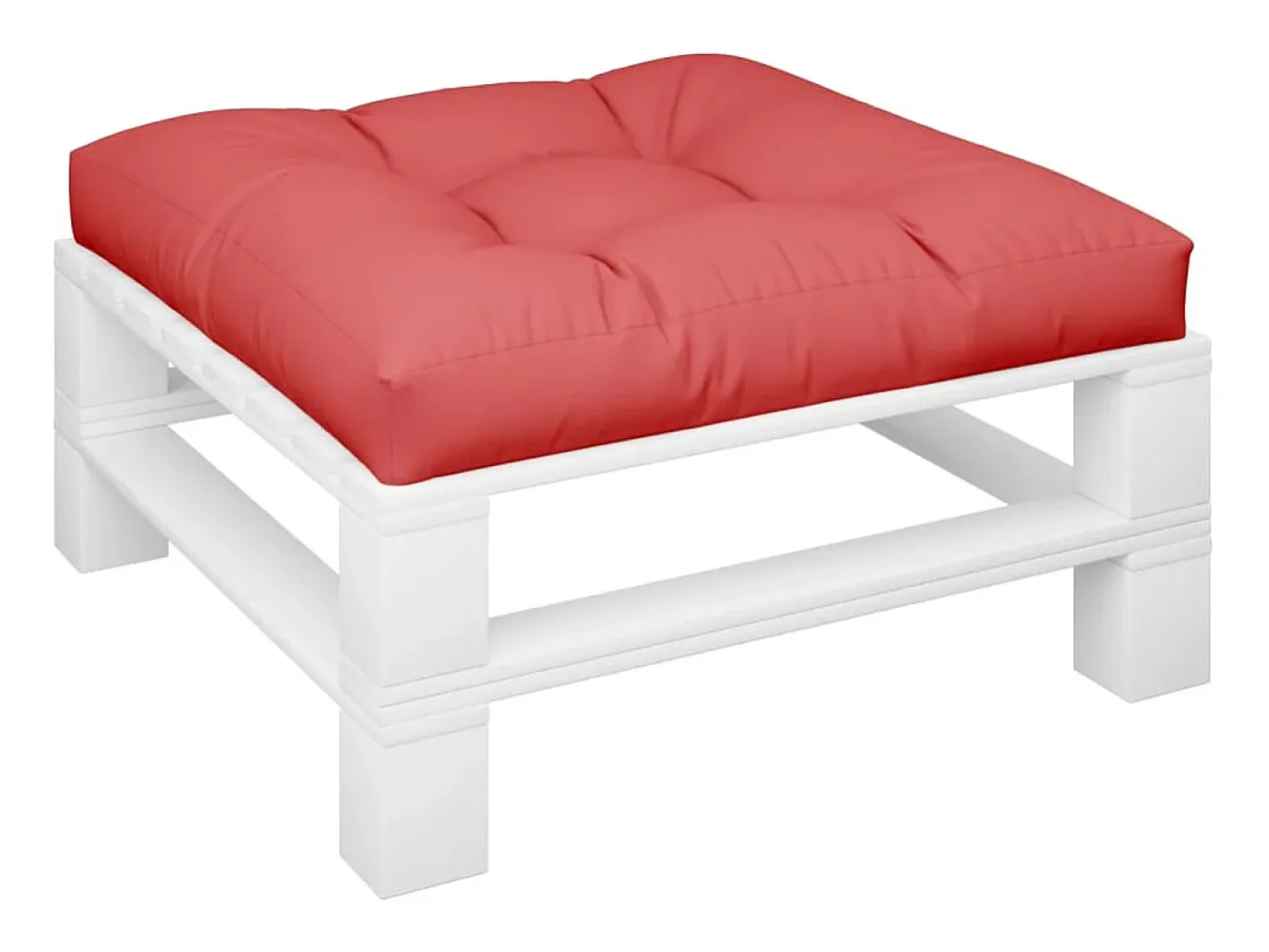 Cojín para sofá de palets de tela rojo 70x70x12 cm