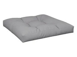 Cojín para sofá de palets de tela gris 80x80x12 cm
