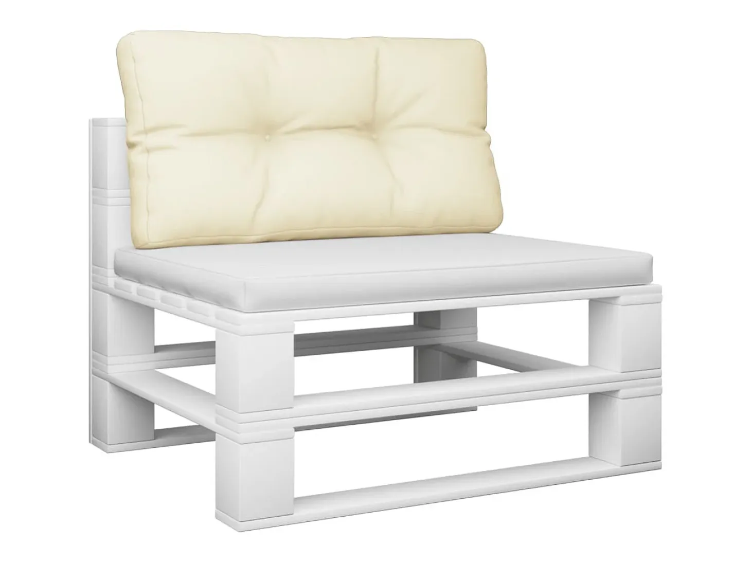 Cojín para sofá de palets tela crema 80x40x12 cm
