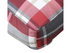 Cojín para sofá de palets tela cuadros rojo 58x58x10 cm