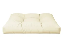 Cojín para sofá de palets tela crema 70x70x12 cm