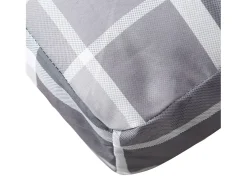 Cojín para sofá de palets tela a cuadros gris 70x40x12 cm