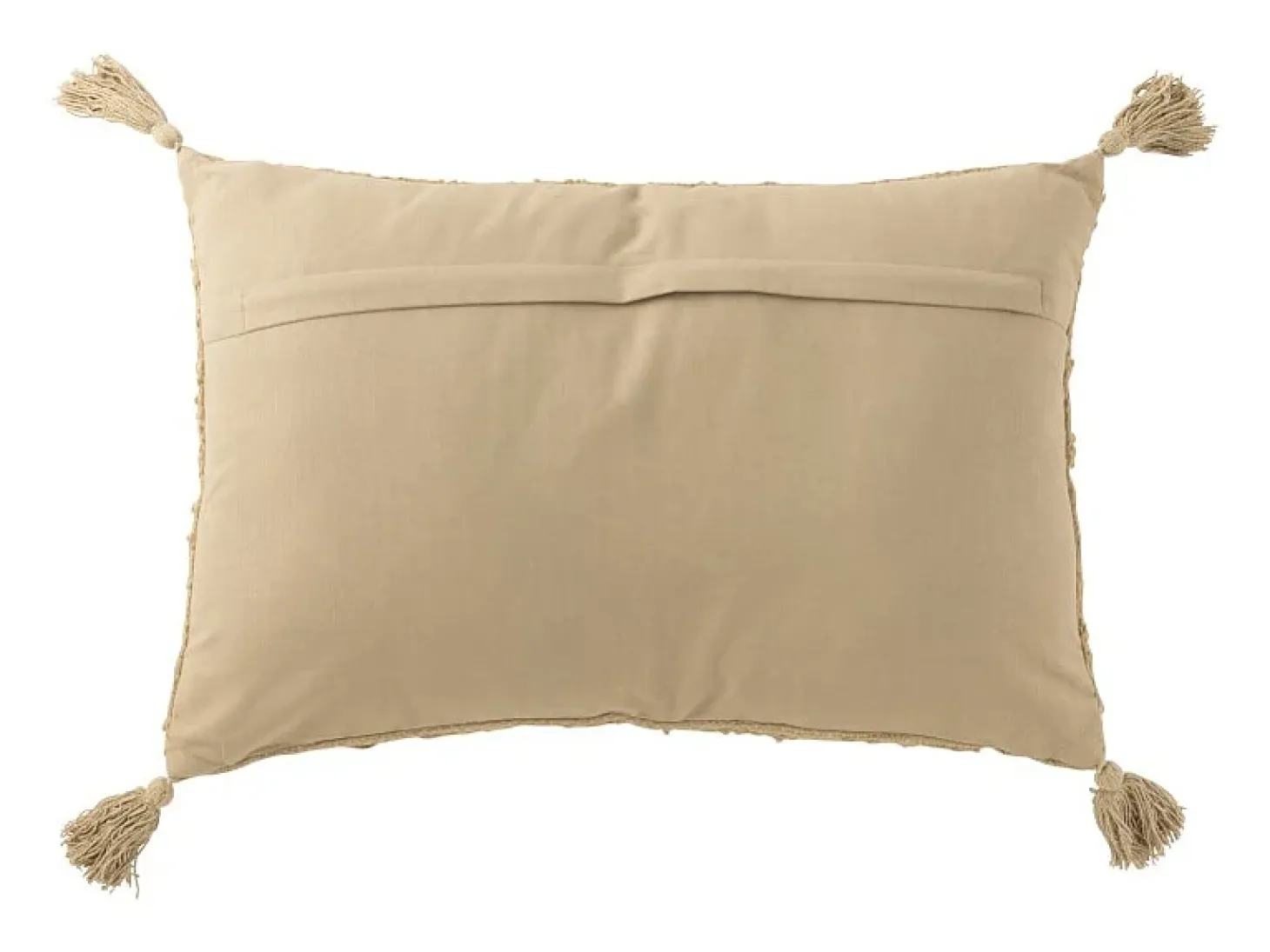Cojín rectangular con flocado en algodón beige 60x40x12 cm