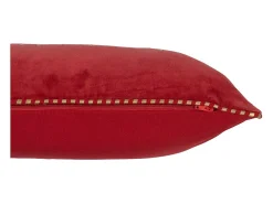 Cojín rectangular de tela roja 30 x 45 x 3,5 cm