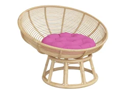 Cojín redondo tela Oxford rosa Ø 60x11 cm ES525575