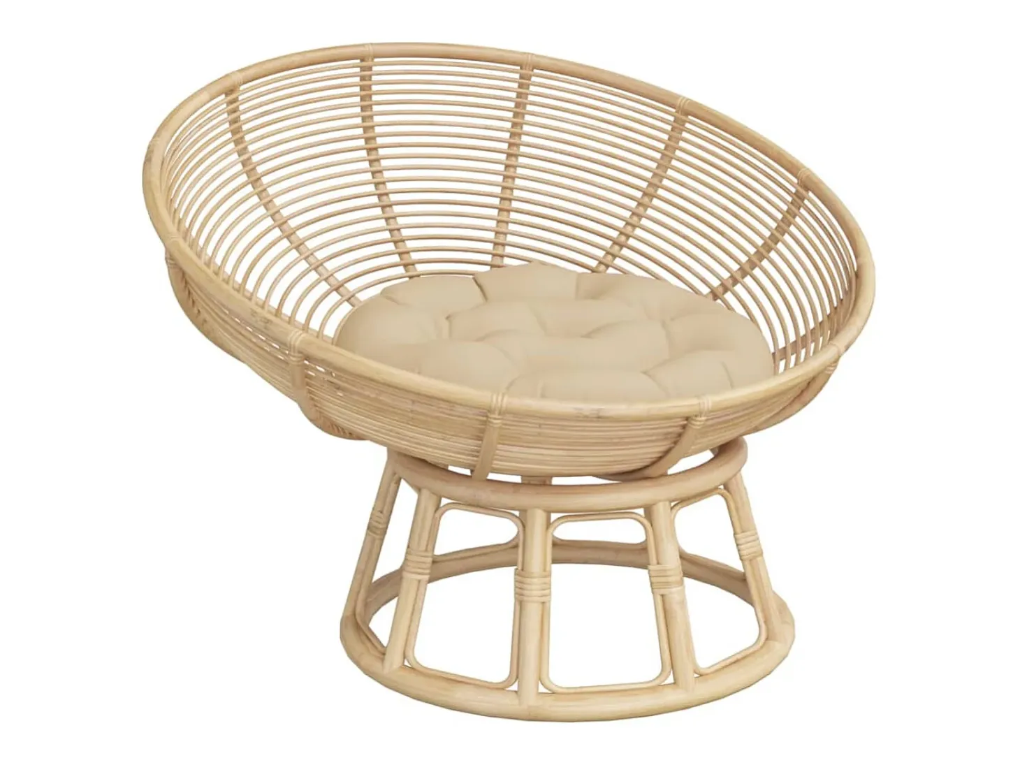Cojín redondo tela Oxford beige Ø 60x11 cm ES580902