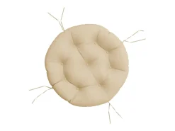 Cojín redondo tela Oxford beige Ø 60x11 cm ES580902