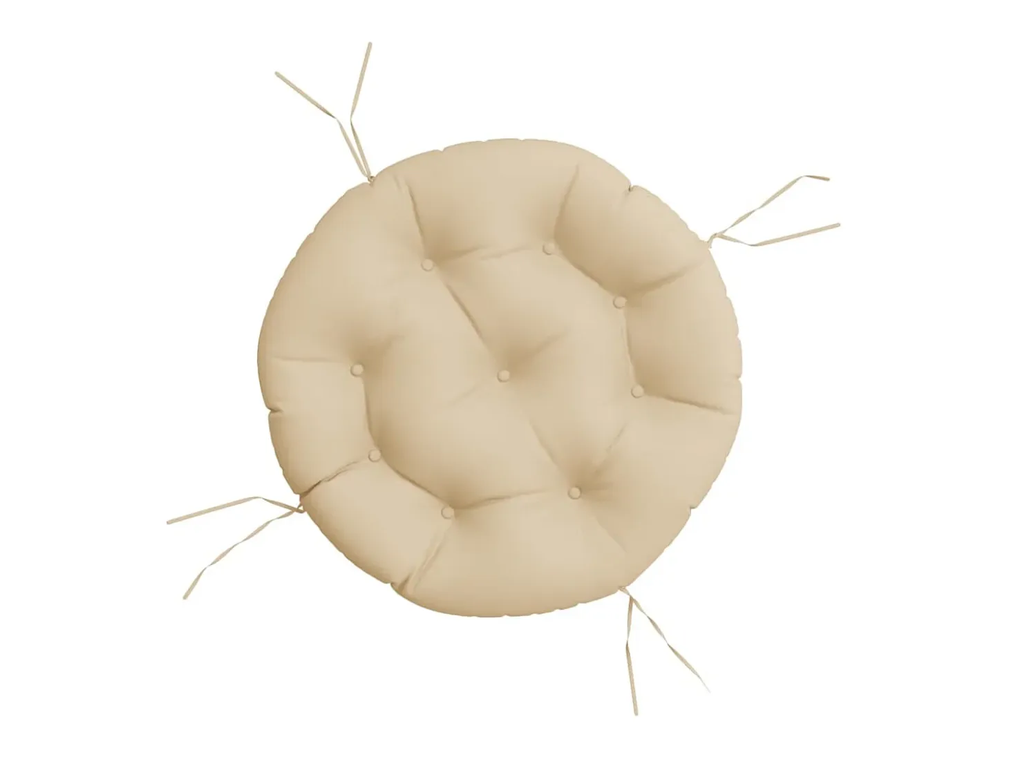 Cojín redondo tela Oxford beige Ø 60x11 cm ES580902