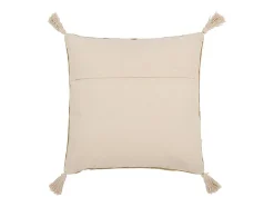 Cojín Triángulos+Flecos en Algodón/Lino/Poliéster Beige 50x15x50 cm