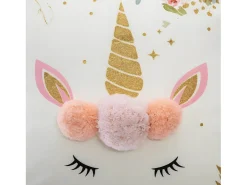 Cojín unicornio con pompones