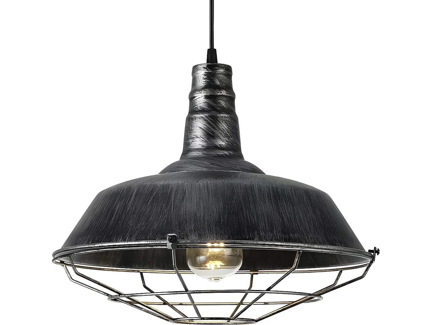 Colgante Industrial Modelo Flamenco Rustico-plata 1 Luz