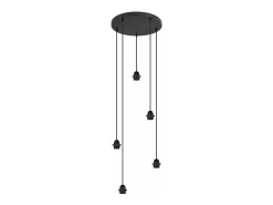 Colgante 5 luces modelo Larrue acabado negro 49 cm (alto)9 cm(ancho)9 cm(fondo)