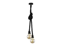 Colgante 2 luces modelo Rope acabado negro, 120cm(alto) 10cm(ancho) 10cm(fondo.