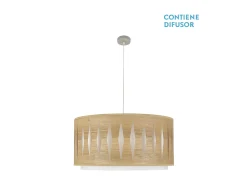 Colgante Alexandra Niquel/madera Clara Regulable