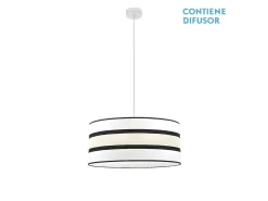 Colgante Bicolor Modelo Karla 2luces Blanco/beis Regulable