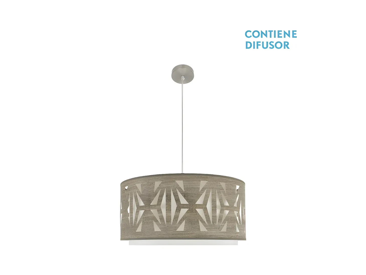 Colgante De Color Madera Gris/niquel Modelo Katerina Regulable