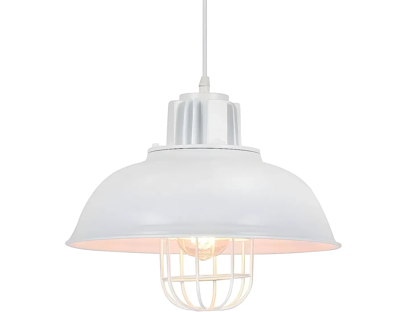 Colgante De Estilo Industrial Modelo Emu Blanco 33 Cm