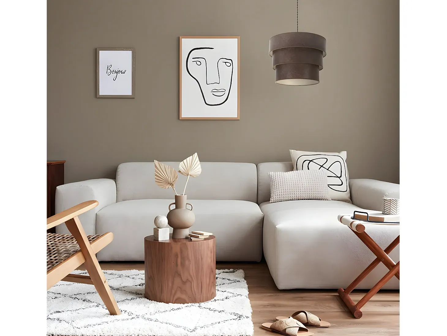 Colgante De Pantallatriple Modelo Smile Marron