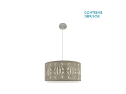 Colgante En Niquel/madera Gris Modelo Katerina